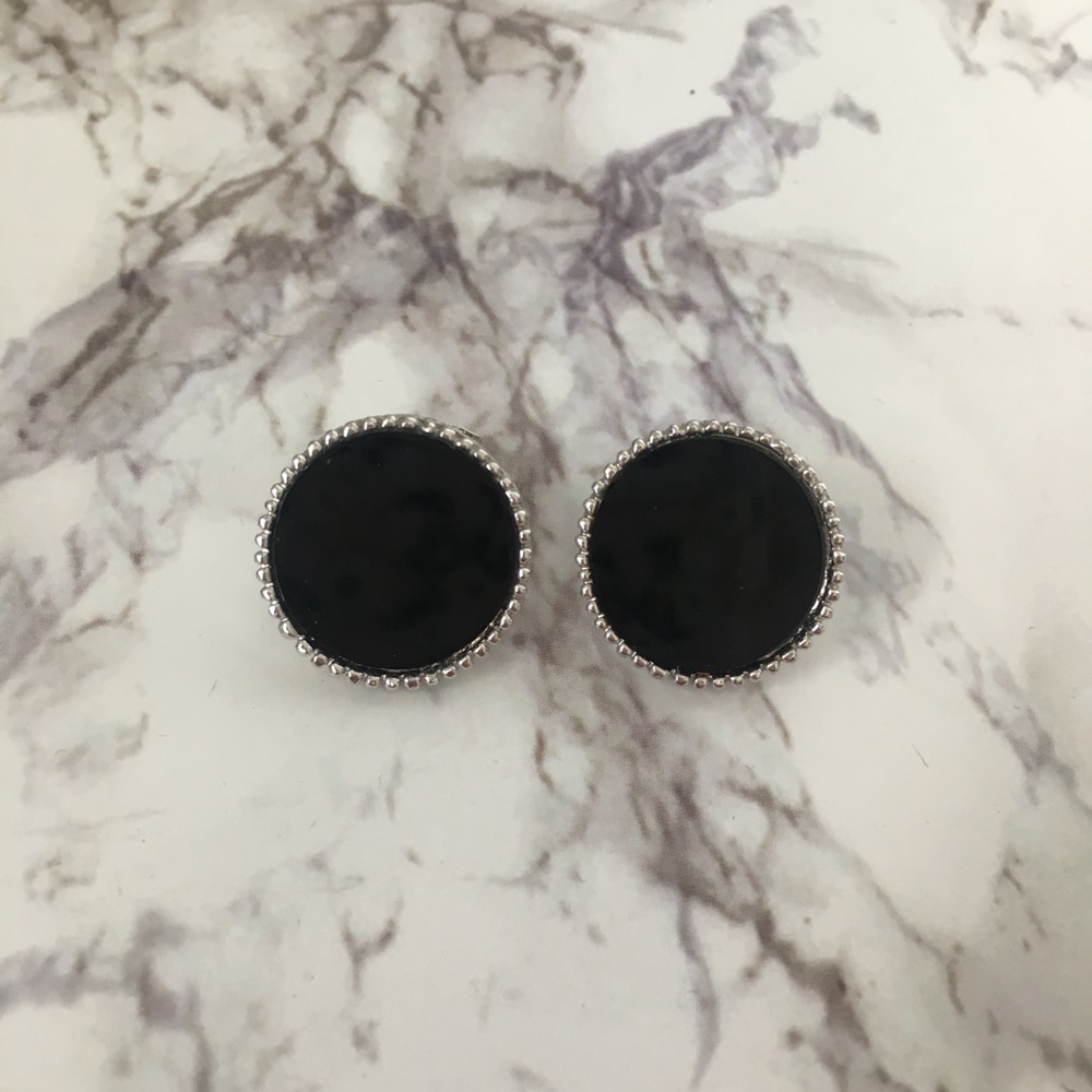 🌿SALE: Black & Silver Statement Earrings